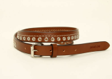 a women_s belt with meatal eyelet puching
